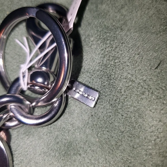 Coach Wildflower Signature Keyring Bag Charm Key Fob Khaki Nwt - Picture 5 of 7